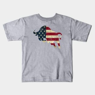 American Flag Bull Kids T-Shirt